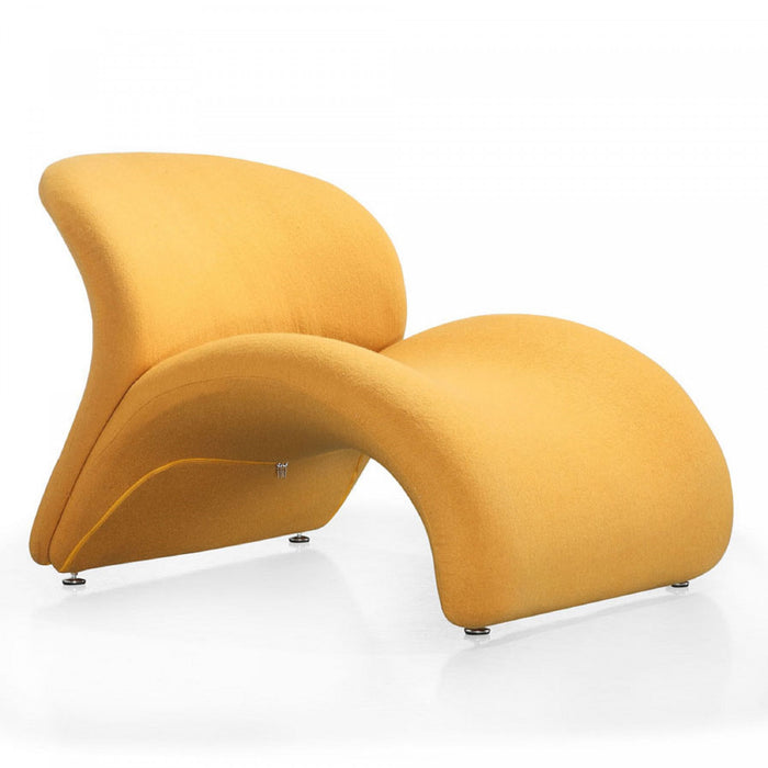 Fauteuil d’appoint moderne en melange de laine Rosebud jaune – Lot de 2