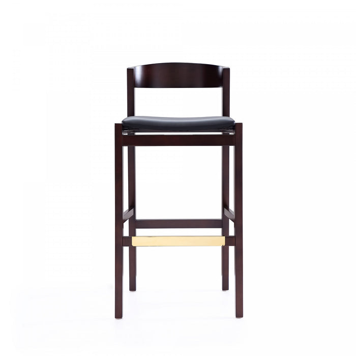 Tabouret de bar en bois rembourre style Klismos mi-siecle moderne noir - Lot de 3