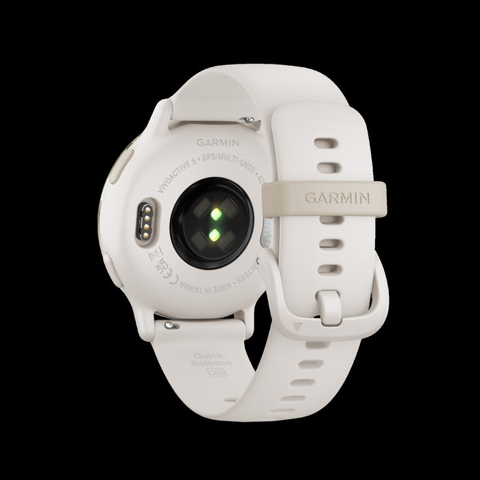 Garmin Vivoactive® 5 Montre Intelligente - Fonctionnalites Avancees De Suivi De La Sante Et De La Condition Physique - Ivoire Et Or Creme
