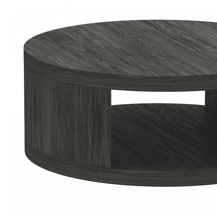 Table basse ronde contemporaine Alure 36\" en charbon