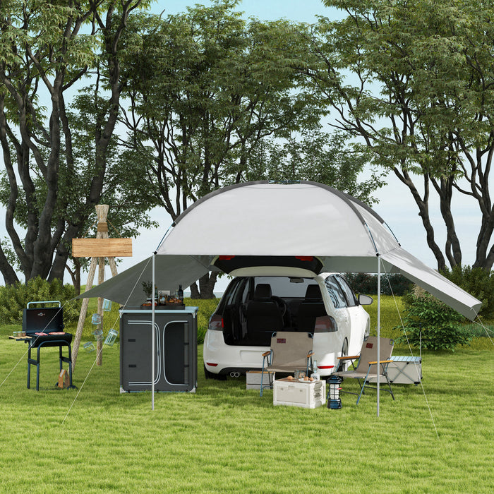 Outsunny Tente De Hayon Pour Vus Avec Auvent, Tente De Camping Pour Voiture