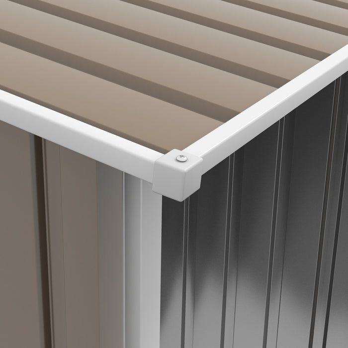 Outsunny Remise De Rangement De Jardin Adossee 3,3 Pi X 3,4 Pi, Brun