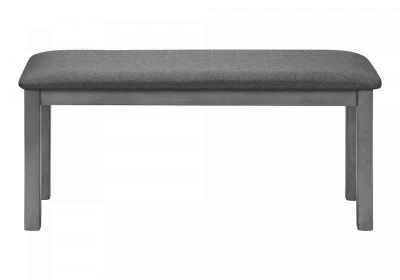 Banc rectangulaire gris en bois et en tissu de style transitionnel pour la salle à manger, la cuisine et l’entrée