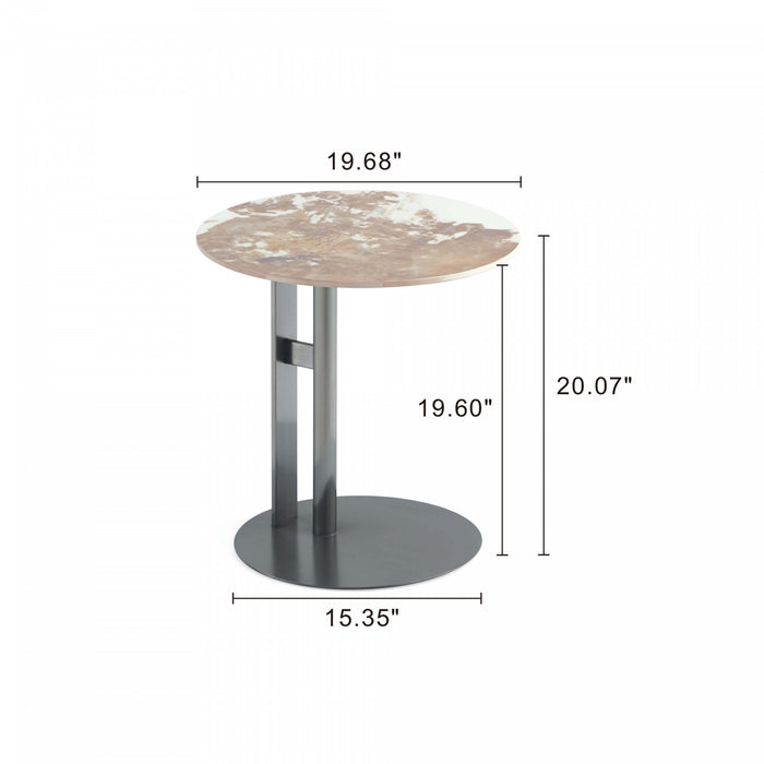 Ensemble moderne et glamour Alondra de 2 tables : table basse et table d’appoint, coloris noir