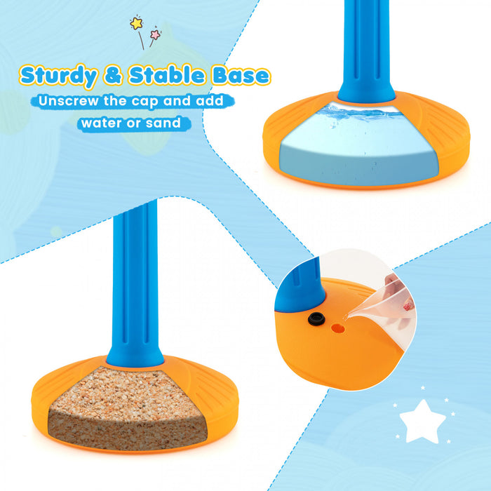 Portable Children Basketball Stand, Height Adjustable Basketball Hoop Youth, Water Or Sand Filled Base With Handle, Suitable For Indoor & Outdoor