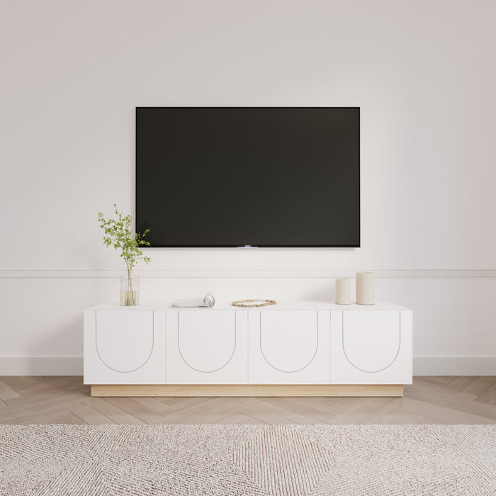 Meuble pour téléviseur Nauraa Nordika de 70,85 po - blanc
