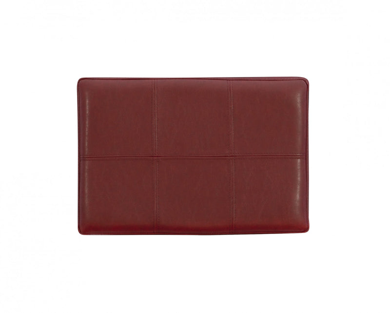 Tabouret Claridge de hauteur comptoir en similicuir et sans dossier - rouge