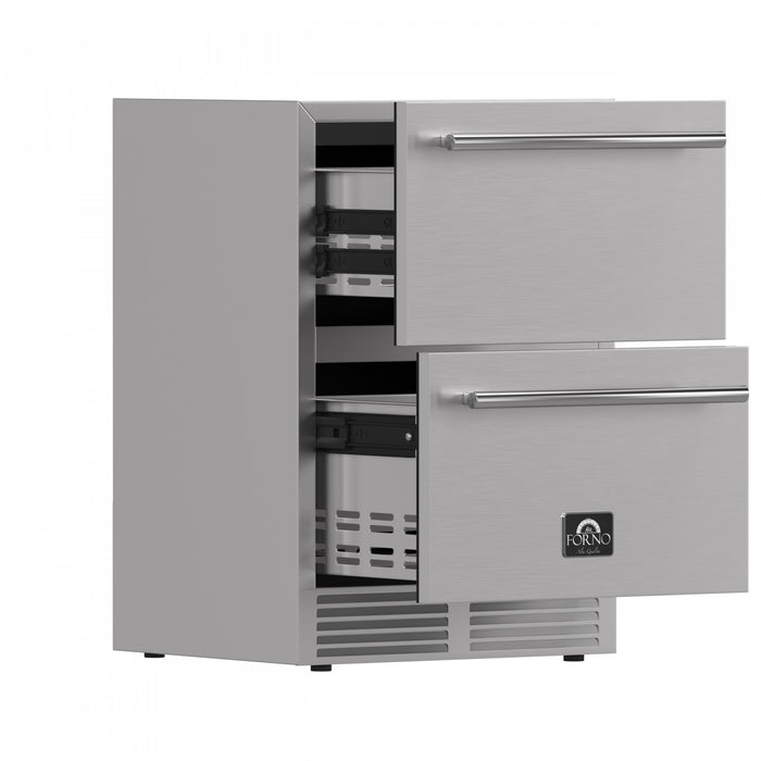 Refrigerateur a tiroirs Como de 24 po, acier inoxydable, pour interieur/exterieur, 4,87 pi³ – FDROD1611-24S
