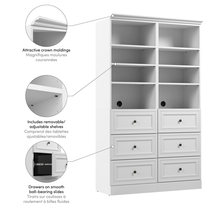 Système d’organisation de garde-robe Versatile de Bestar de 50 po (L) avec tiroirs - blanc