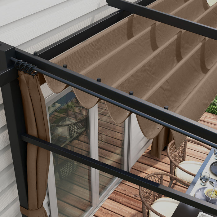Outsunny - Pergola Metallique Avec Toit Coulissant - Auvent De Pergola