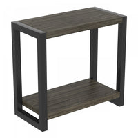  Table d’appoint étroite classique de 23 po avec tablette de rangement - gris foncé