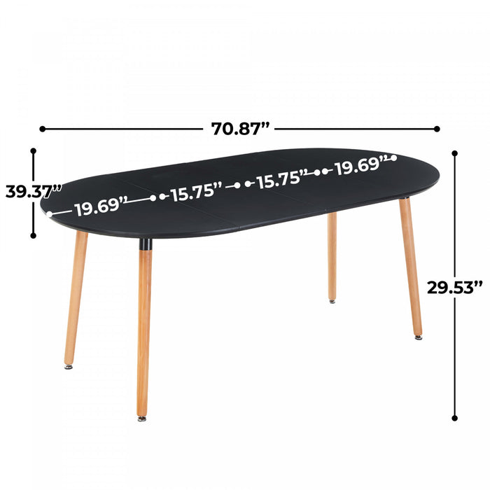 Table a manger gain de place Noah avec rallonge, couleur noire