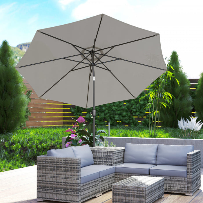 Outsunny Parasol, Gris Clair