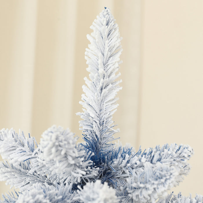 Homcom Arbre De Noel Artificiel De 5 Pi Avec Branches Floquees De Neige