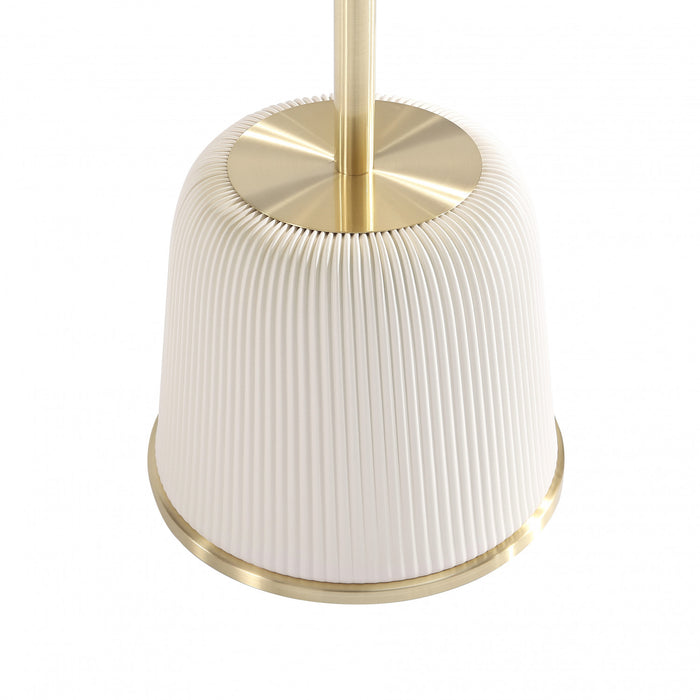 Table d’appoint moderne Anderson a plateau en metal et revetement creme – Lot de 2