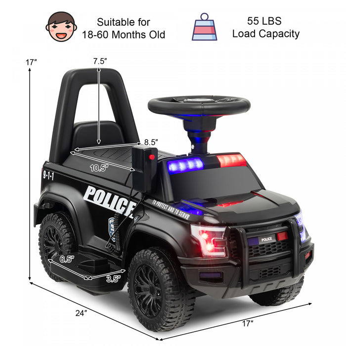 Costway Voiture De Police Electrique Pour Enfants, Voiture Electrique A Batterie De 6v Avec Megaphone, Sirene Et Lumieres, Jouet Electrique Avec Fonctions Musicales, Cadeau Pour Garcons Et Filles De 18 A 60 Mois