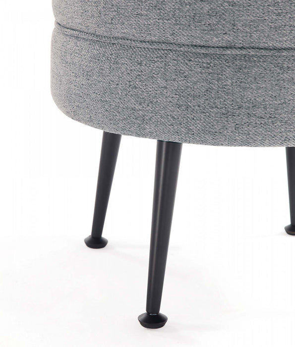 Lot de 2 poufs d’appoint rembourres style mid-century modern Bailey en gris