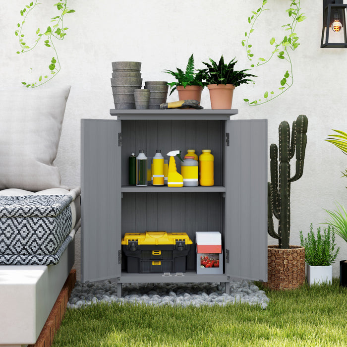 Outsunny Abri A Bois, Abri De Jardin Avec Etageres A 2 Niveaux, Gris