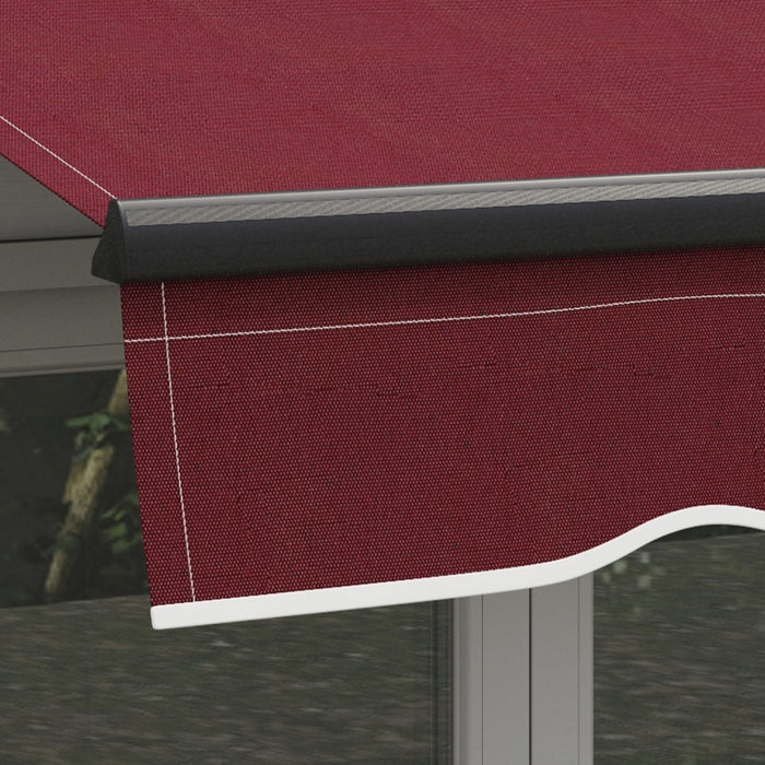 Outsunny 8' X 6,5' Auvent Retractable, Abri Pare-soleil, Rouge Vin