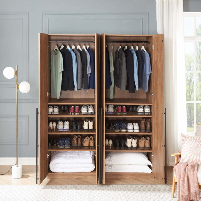 Armoire Lee Modern 32\" en brun dore - Lot de 2