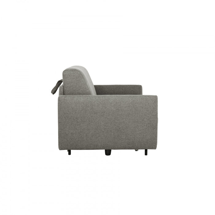 Brix 70 po. Canape-lit euro en tissu texture avec matelas mousse memoire - Pierre