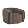Vela Modern Velvet Swivel Club Chair with Tub Design, Black, Dark Brown | Vela Fauteuil Club Moderne en Velours Pivotant a Coque, Noir, Brun Fonce