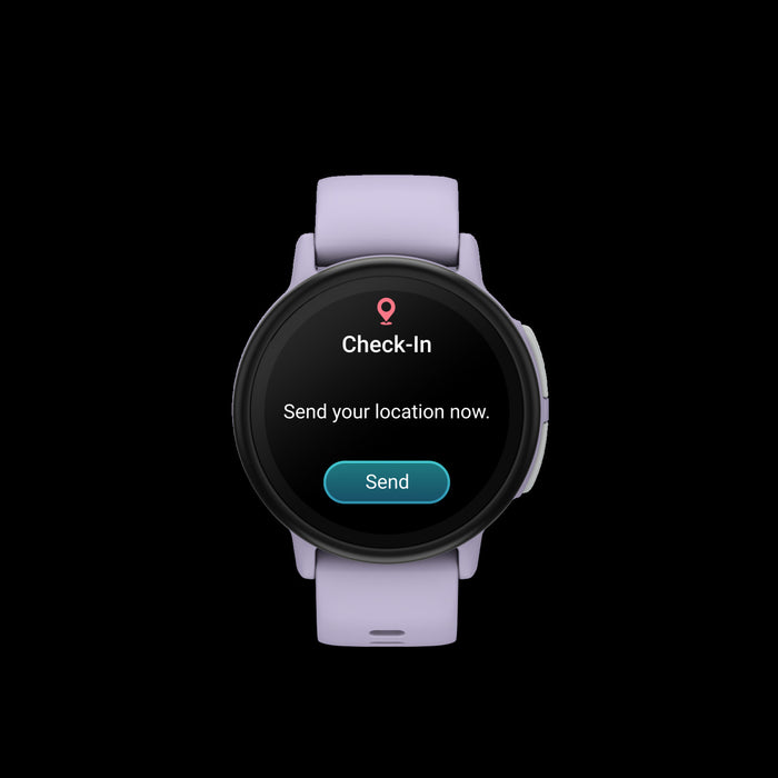 Montre intelligente pour enfants Garmin Bounce 2 Violet clair - Vetement sur, suivi sportif GPS, surveillance du sommeil, commandes vocales, themes amusants, quiz educatifs