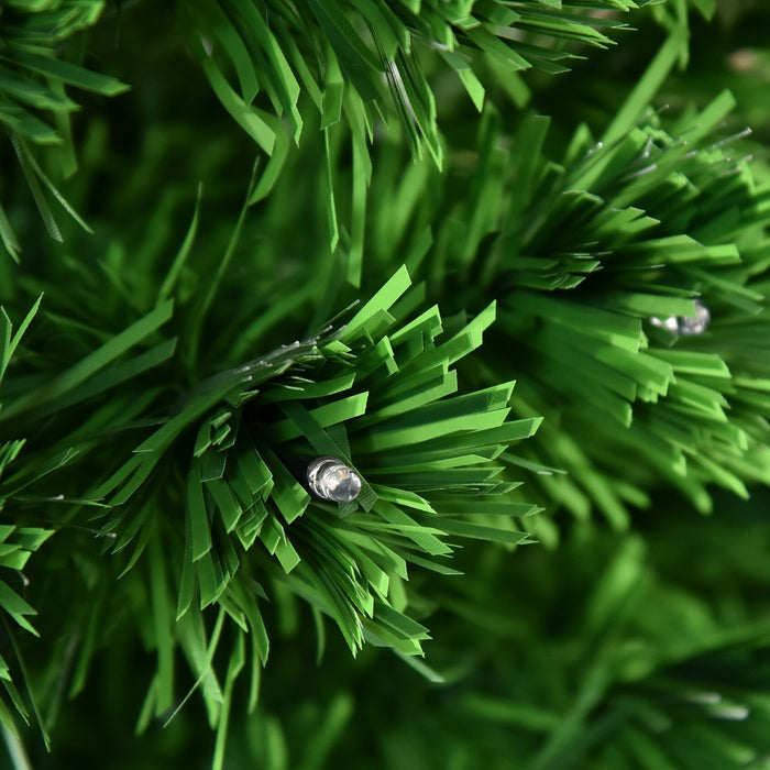 Homcom Arbre De Noel Artificiel A Fibre Optique Pre-illumine De 5 Pieds Avec 180 Lumieres Led Et Pointes De Branche