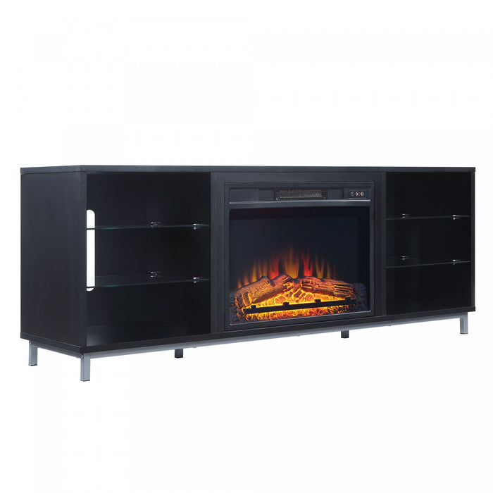 Foyer electrique moderne Brighton 2 pieces en noir et onyx