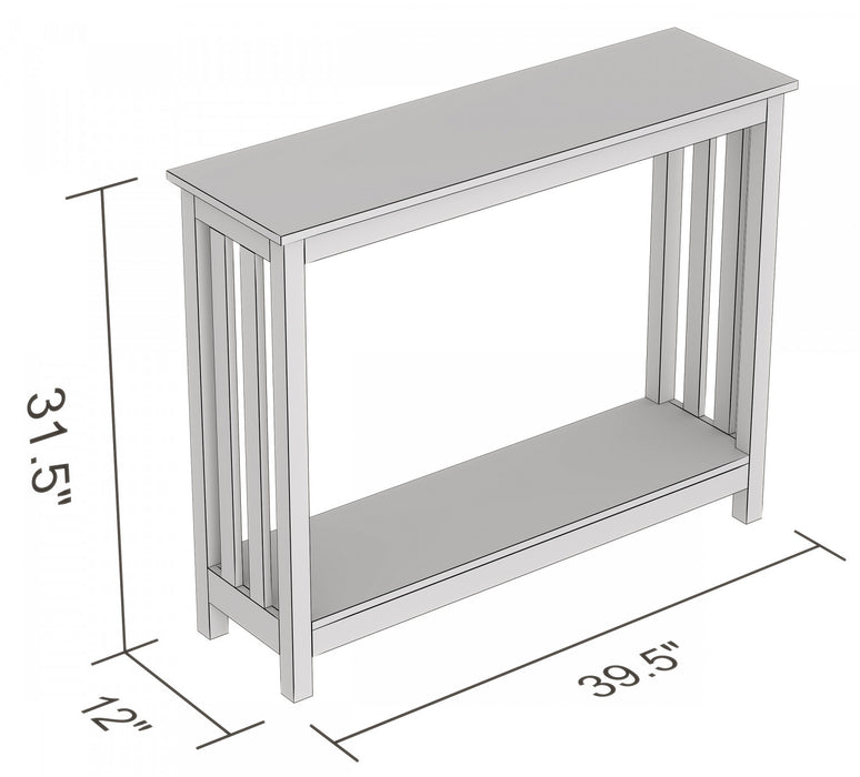 Console de 39 po avec 1 tablette - gris clair