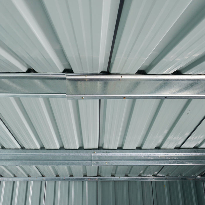 Outsunny Remise De Rangement Exterieure 8'x6' Avec Portes Coulissantes Gris