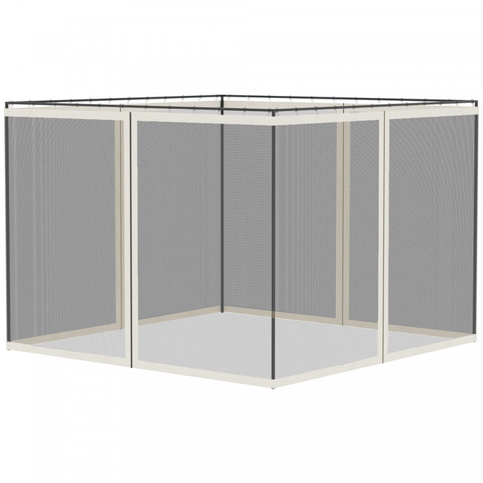 Outsunny Moustiquaire de Remplacement pour Gazebo 10' x 13' Ecrans Blancs