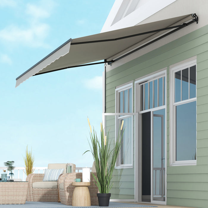 Outsunny 15' X 10' Auvent Retractable, Abri Pare-soleil, Gris Clair