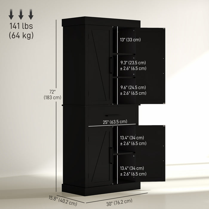 HOMCOM Armoire de rangement de cuisine pour garde-manger de 72 po de haut