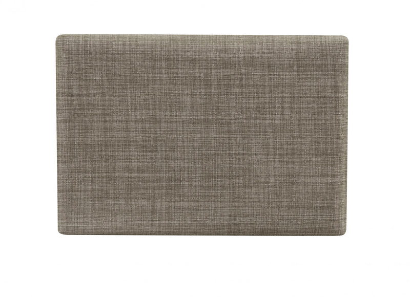 Tabouret Claridge de hauteur comptoir en tissu d’apparence lin, en forme de selle et sans dossier - brun foncé