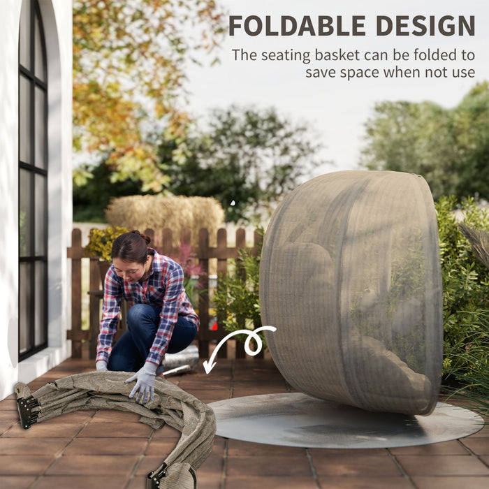 Outsunny Fauteuil Œuf Suspendu Double avec Support, Chaise Suspendue, Kaki