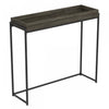 Console moderne de 40 po avec plateau encastré - gris foncé avec métal noir