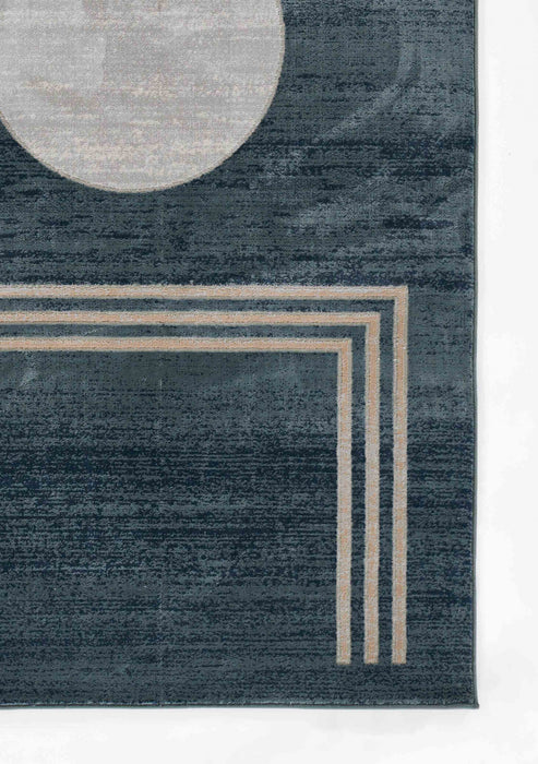 Tapis Contemporain Erisa 5'1\" x 7'7\" en Bleu