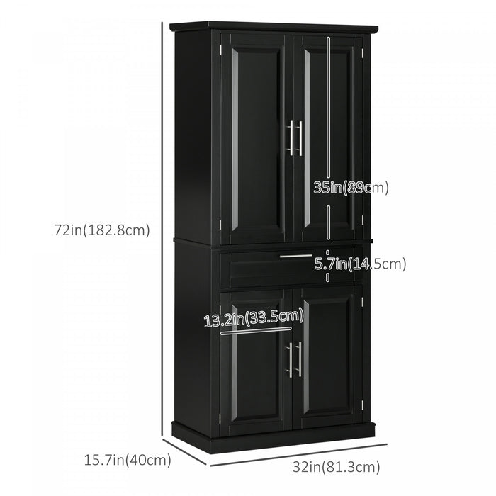 HOMCOM Armoire de rangement 72\" avec tiroir, etageres reglables