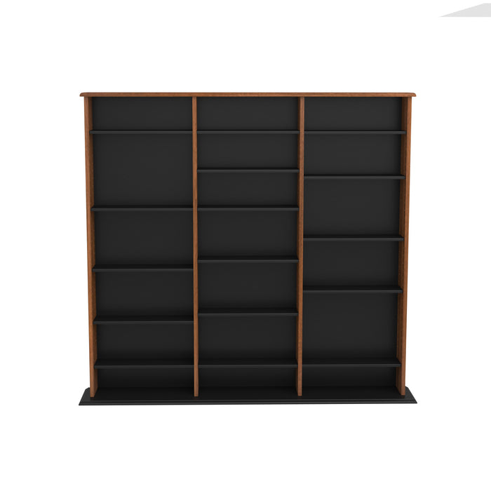 Meuble de rangement mural triple largeur - cerisier et noir