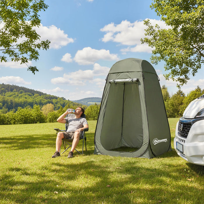 Outsunny Tente de Douche Pop-Up, Cabine de Confidentialite pour se Changer en Exterieur, Vert