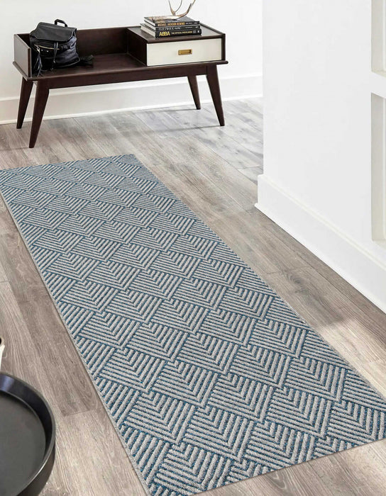 Tapis Contemporain Laura 2'0\" x 10'0\" en Bleu