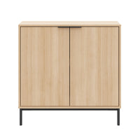  Armoire décorative de rangement mince Nordika à 2 portes - chêne blond naturel