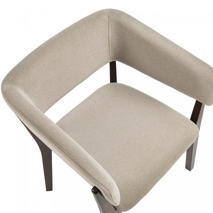 Fauteuil Blake moderne en bois avec imitation mohair, coloris naturel