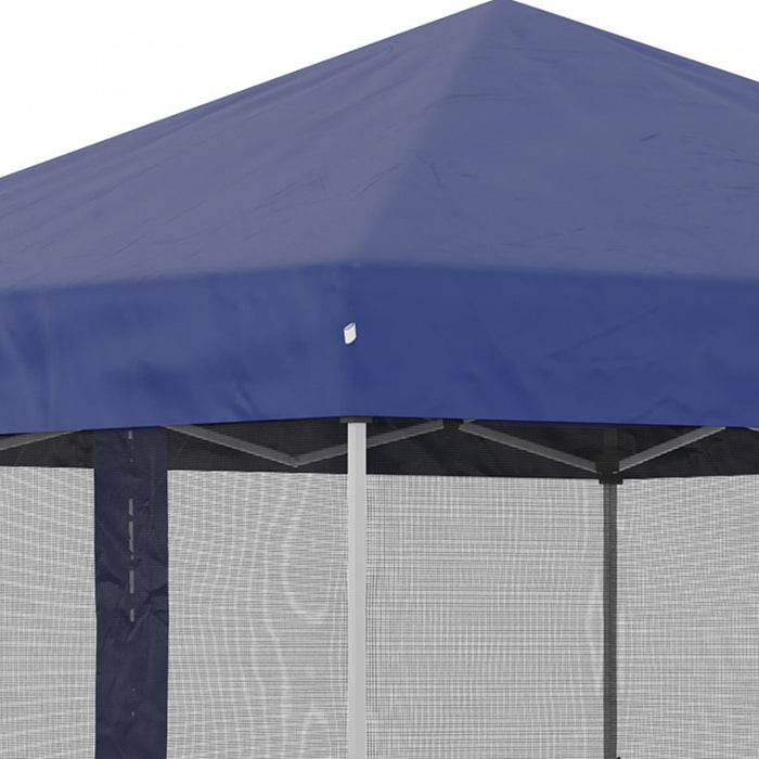 Outsunny Tente De Fete Escamotable 10' X 10' Avec Sac A Roulettes, Bleu
