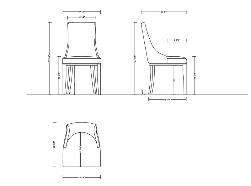 Ensemble moderne de 6 chaises de salle a manger Shubert en beige