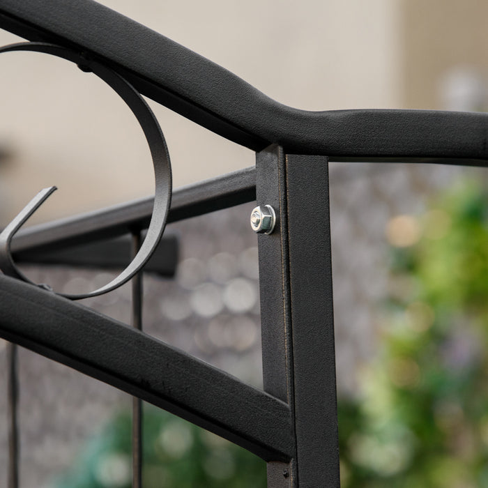 Outsunny Arbre De Jardin Exterieur Motifs En Volutes Arche De Mariage Noir