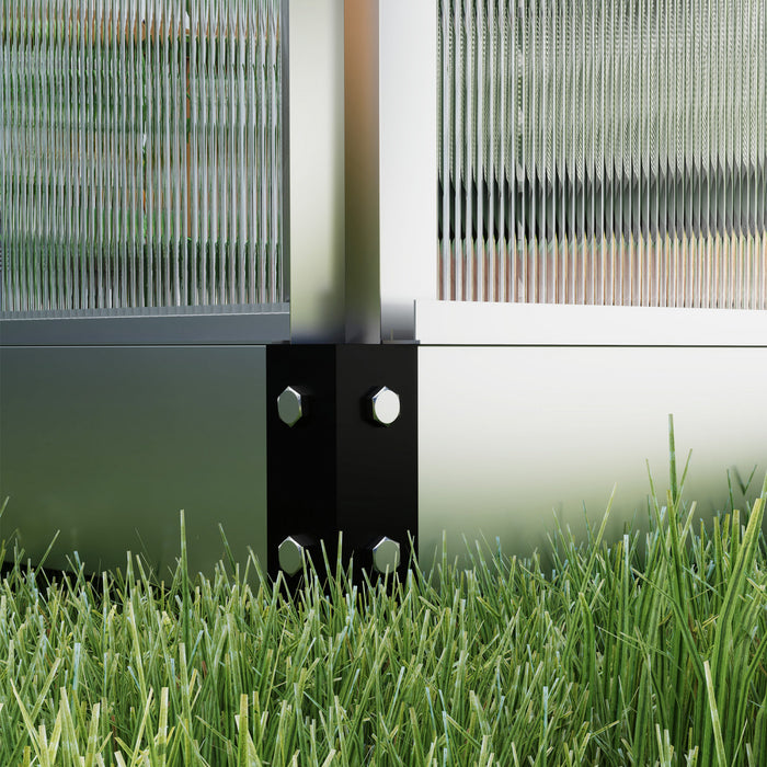 Outsunny Serre, Serre De Plain-pied Transparente Avec Porte Coulissante