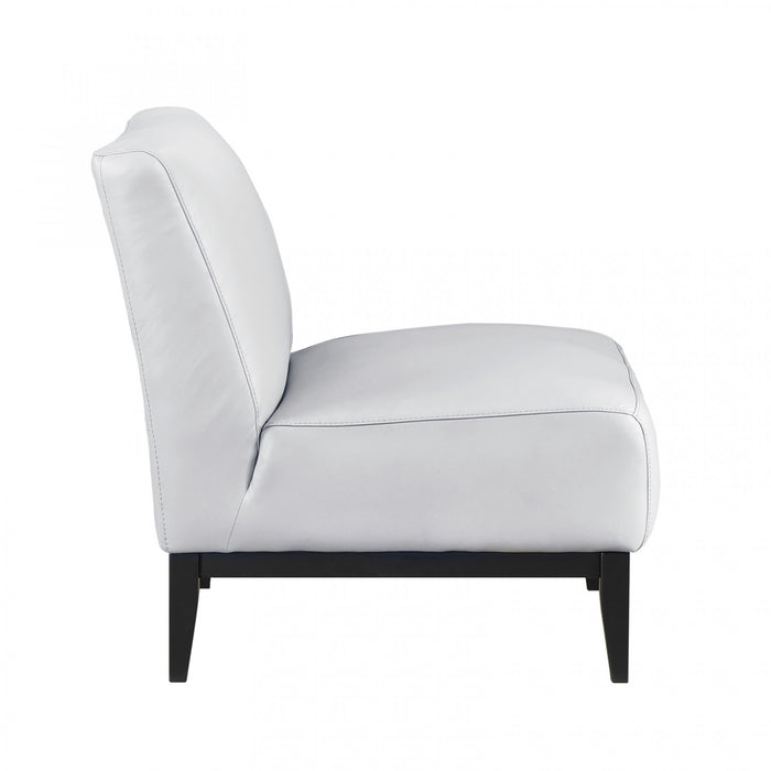 Fauteuil D'appoint Murdock En Cuir Argente