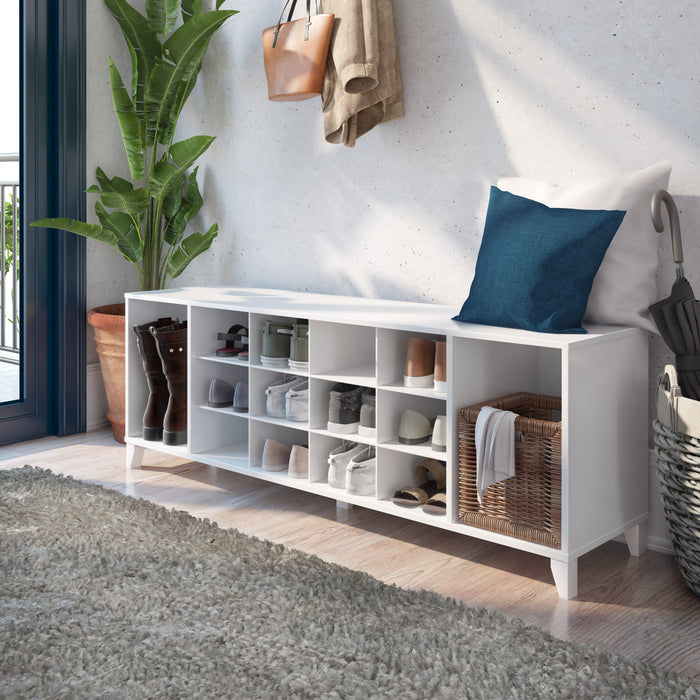 Banc à chaussures de Prepac de 60 po - blanc